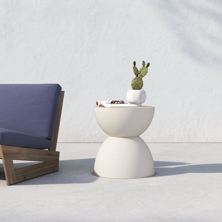 AllModern Rosella Stone Outdoor Side Table Wayfair
